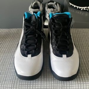 Jordan 10 white/powder blue- black size 10.5